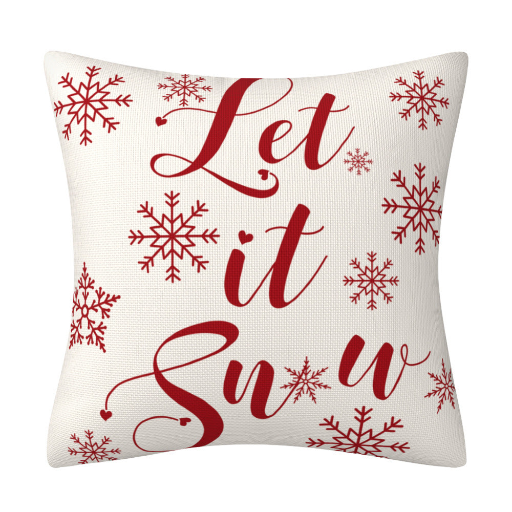 Red Christmas Snowflake Pillow Cover Amazon Home Sofa Cushion Cover Holiday Decoration Pillow