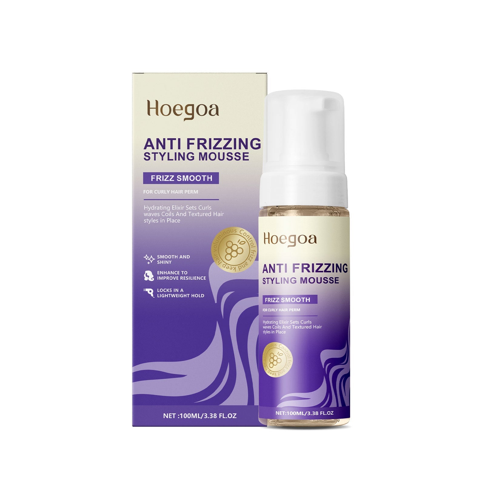 Curls Volumizing And Styling Mousse Curls Styling Shine Confident, Soft And Elastic Curling