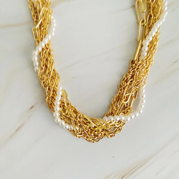 Multi Chain Pearl Necklace - Gifts for You 'n Me