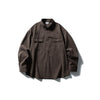Used washed casual loose long sleeved shirt jacket men's workwear shirt
