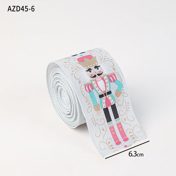 Christmas decoration ribbon, cedar pattern printed ribbon, bow tie, Christmas decoration ribbon, holiday ribbon