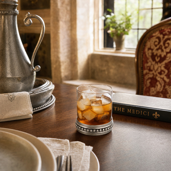Medici Beading Double Old Fashion Bar Glass