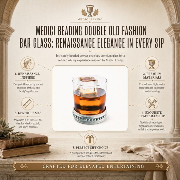 Medici Beading Double Old Fashion Bar Glass