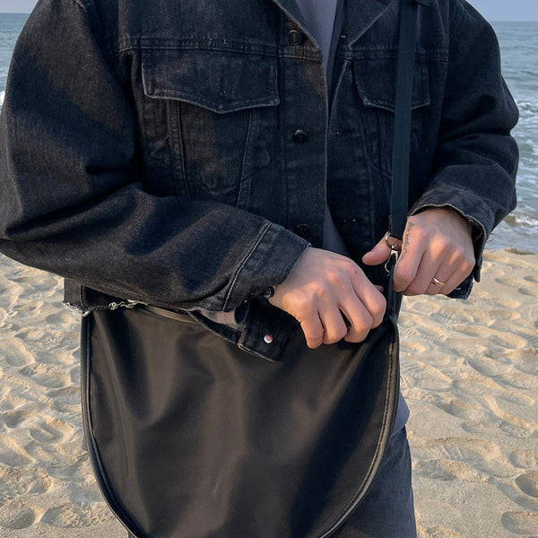 Casual Simple Dumpling Bag Trendy New Fashion Nylon Two-In-One Shoulder Messenger Bag For Men