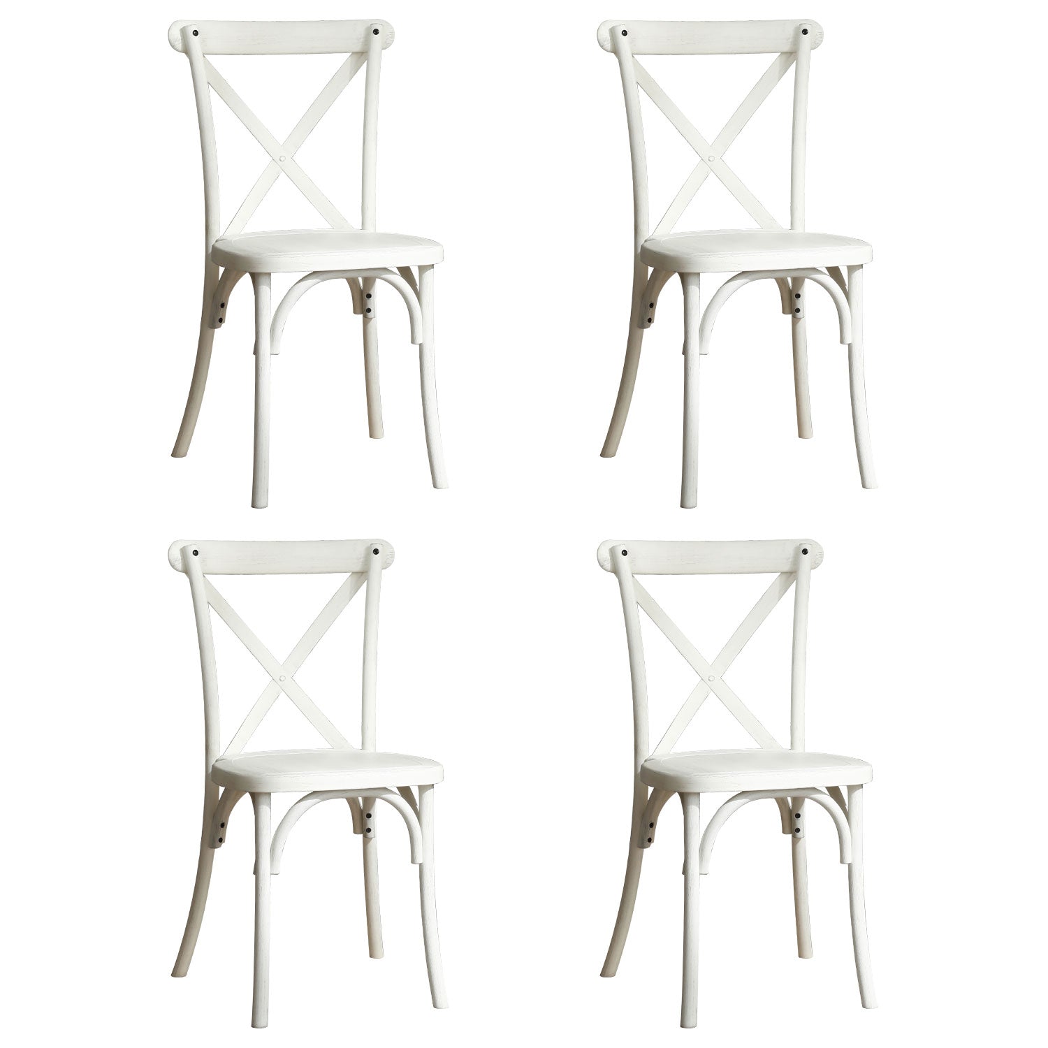 4-Pack Resin X-Back Chair, Mid Century Chair Modern Farmhouse Cross Back Chair for Kitchen ,Lime Wash