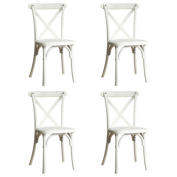 4-Pack Resin X-Back Chair, Mid Century Chair Modern Farmhouse Cross Back Chair for Kitchen ,Lime Wash