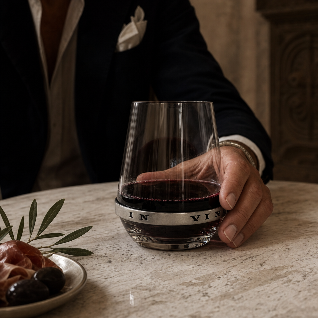 In Vino Veritas Stemless Red Wine Glass
