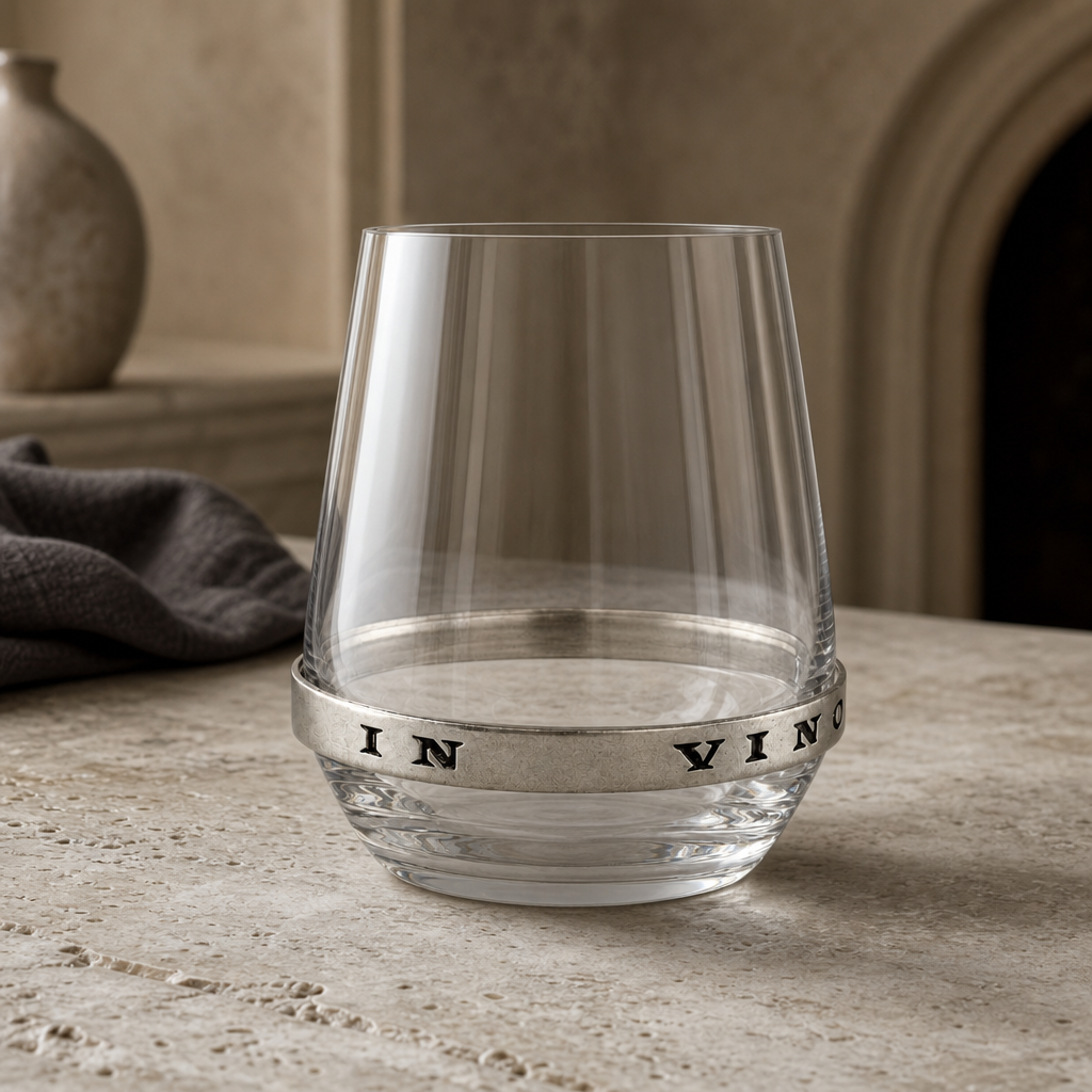 In Vino Veritas Stemless Red Wine Glass