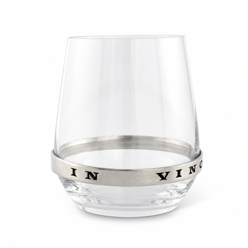 In Vino Veritas Stemless Red Wine Glass