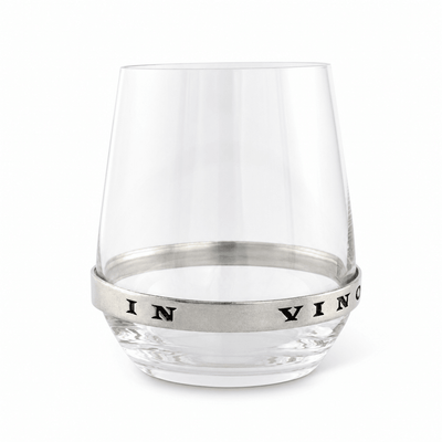 In Vino Veritas Stemless Red Wine Glass