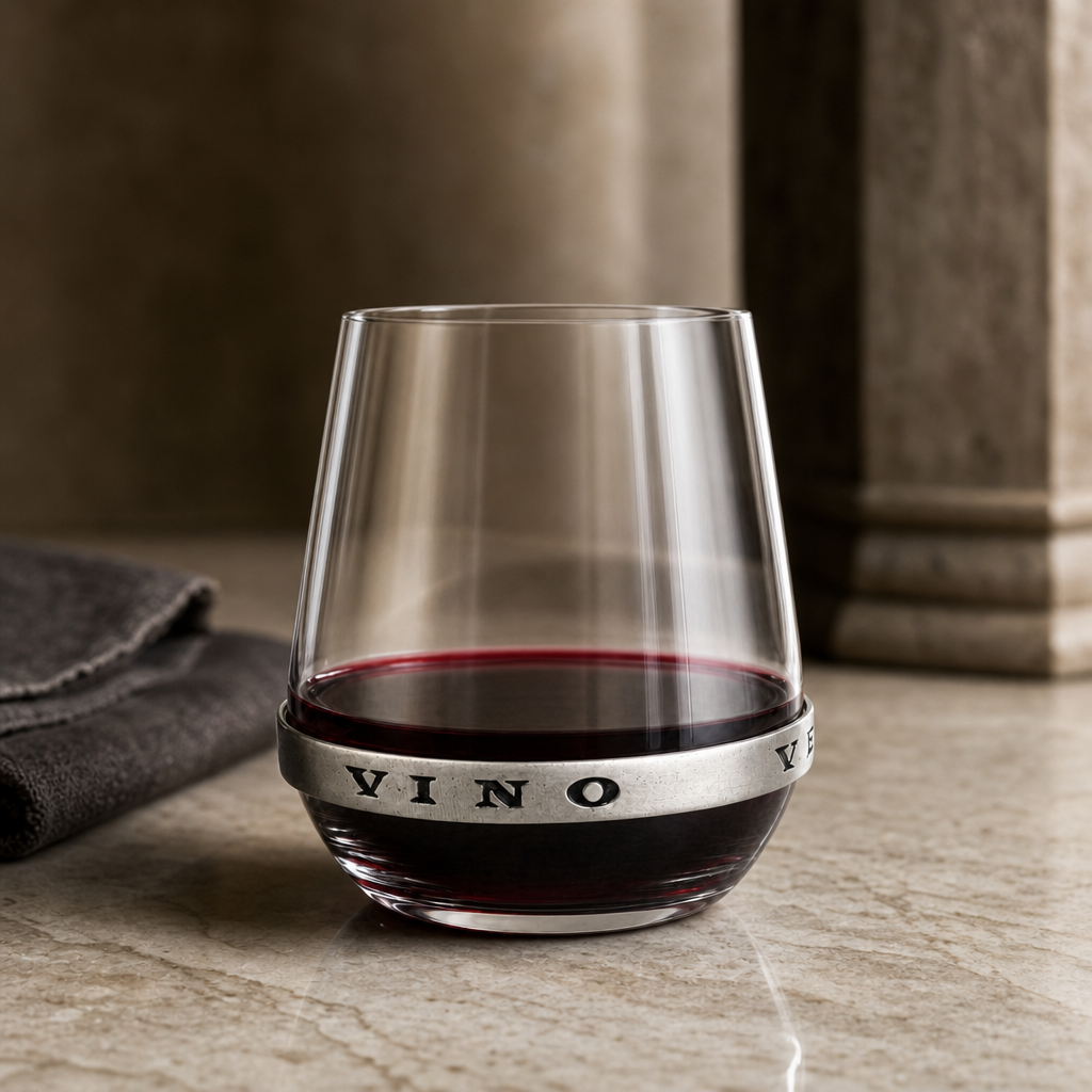 In Vino Veritas Stemless Red Wine Glass