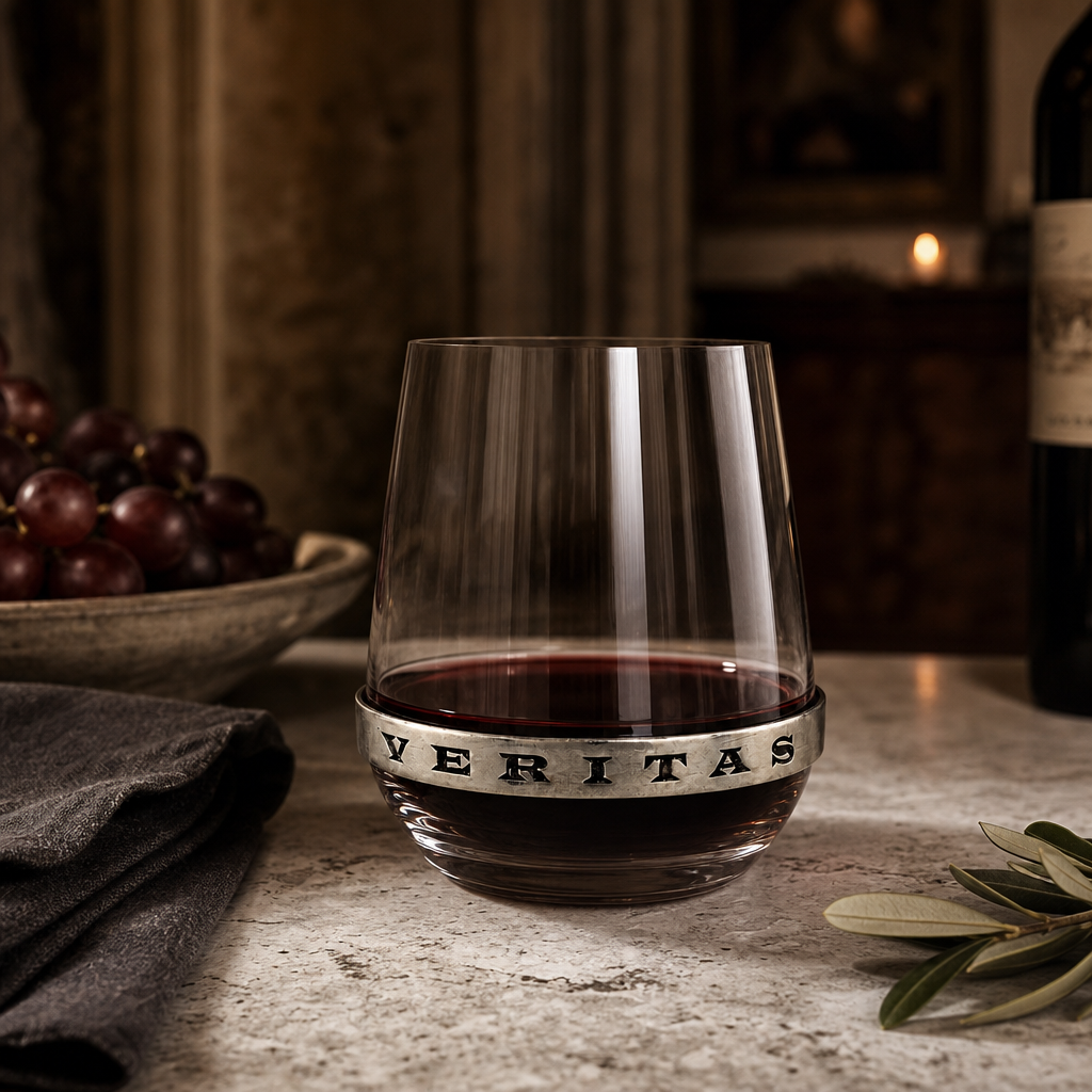 In Vino Veritas Stemless Red Wine Glass