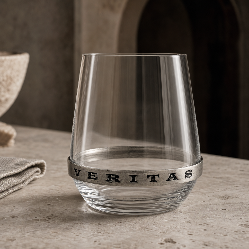 In Vino Veritas Stemless Red Wine Glass
