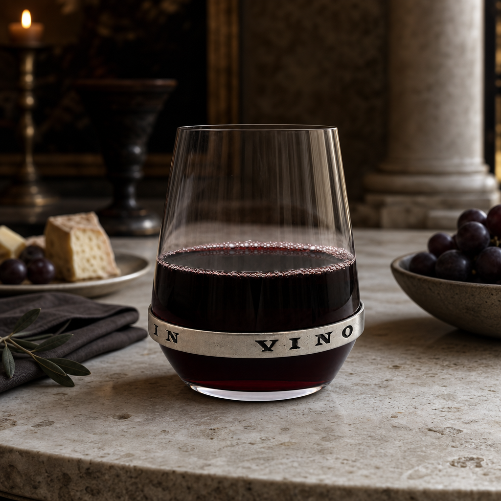 In Vino Veritas Stemless Red Wine Glass