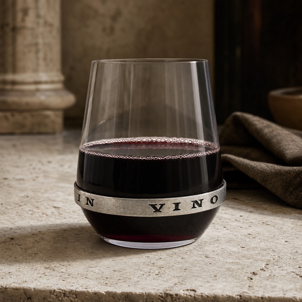 In Vino Veritas Stemless Red Wine Glass