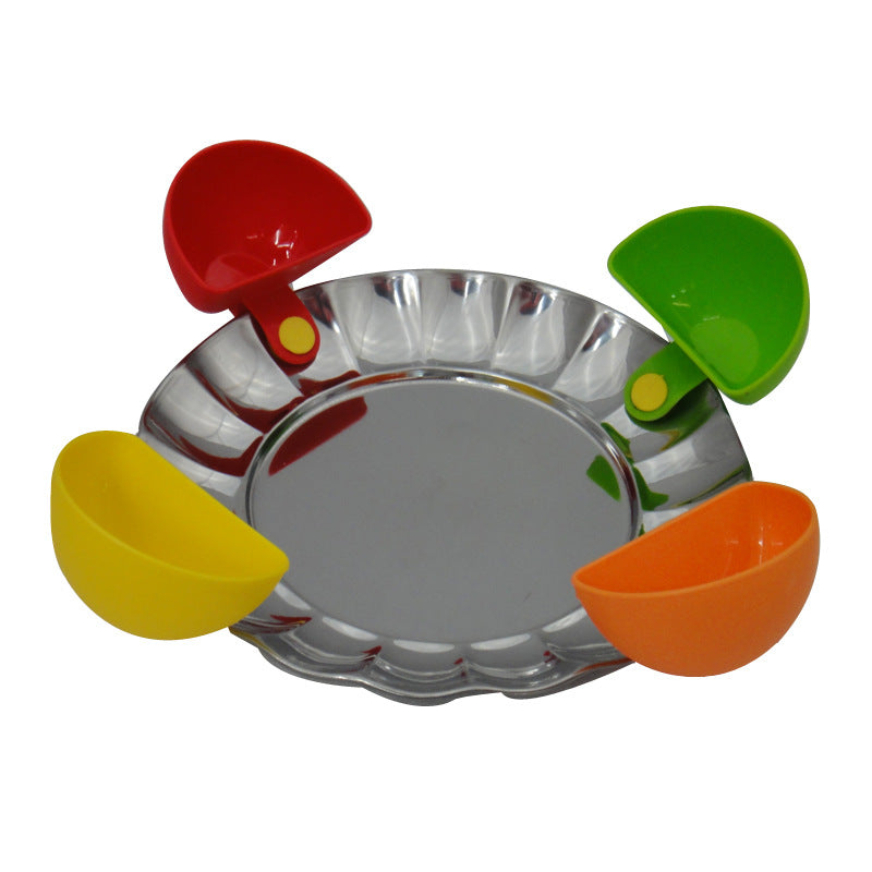Creative plastic snack spoon with versatile bowl plate seasoning dish salad dressing box for kitchen use