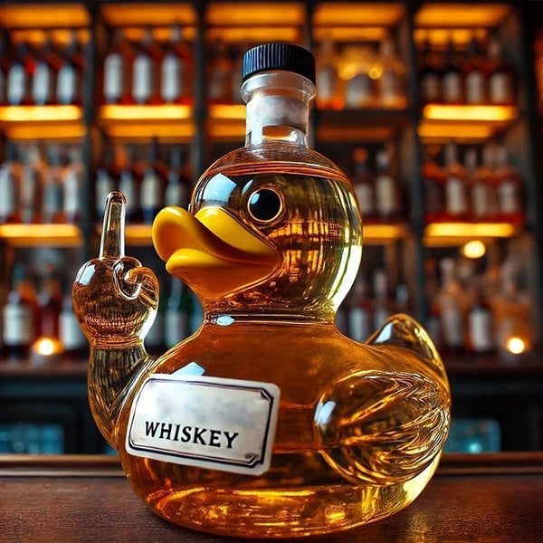 10 Oz Middle Finger Duck Bottle - Funny Whiskey Duck Decanter. Great Prank Decoration for Bar, Office or Home