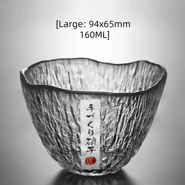 Small personal cup tea tasting cup hammer patterned kung fu heat-resistant glass single cup small cup tea cup