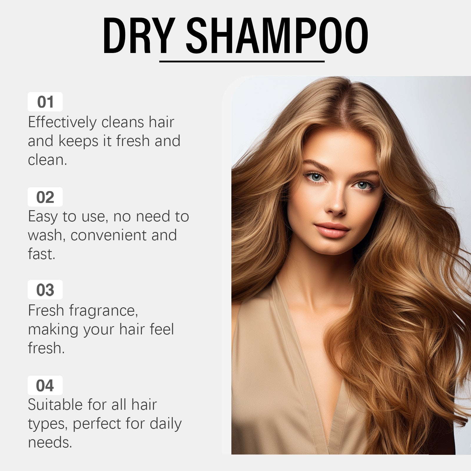 Vanilla Dry Hair Spray Gently Repair Frizzy, Fluffy And Easy To Manage Hair Dry Cleaning Spray