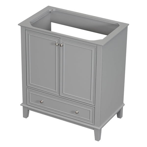 30 inch bathroom vanity no sink  base only gray