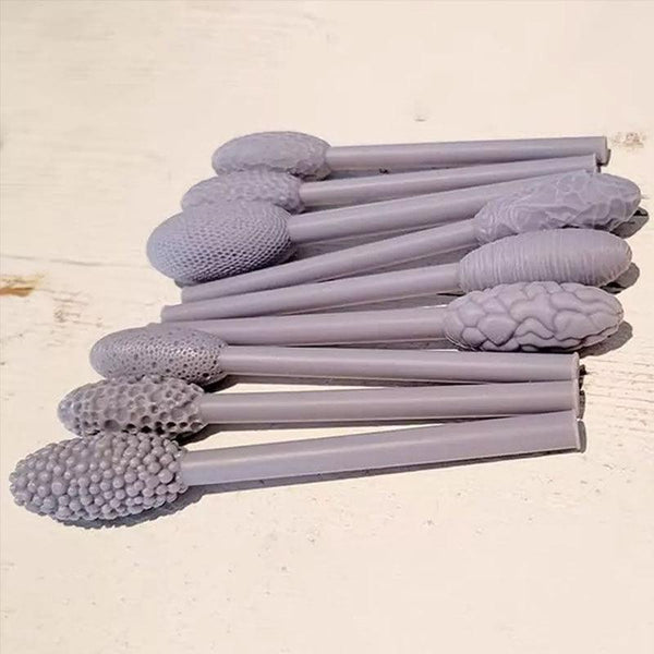 9 - piece Clay Art Texture Tool Sets. Includes Pattern Rollers for Modeling, Embossing Plaids with Hand - held Rollers