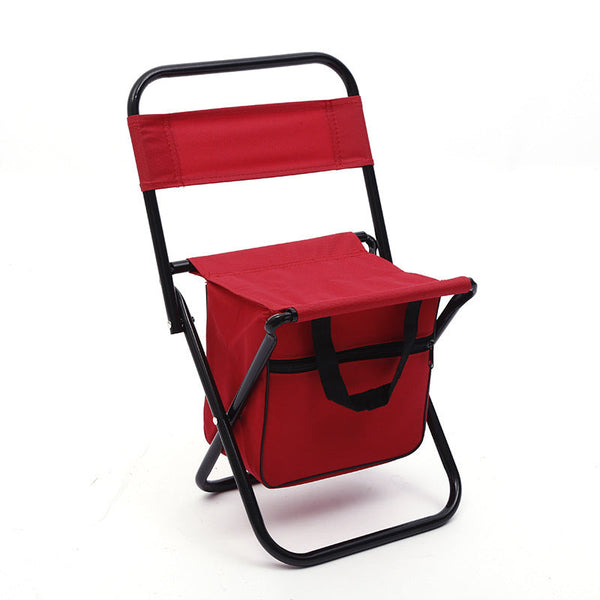 Outdoor Camping Folding Chair with Storage Backrest and Carrying Bag for Art Students' Sketching