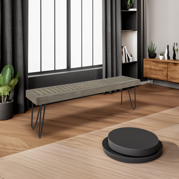 JANE INDUSTRIAL WOOD AND METAL BENCH