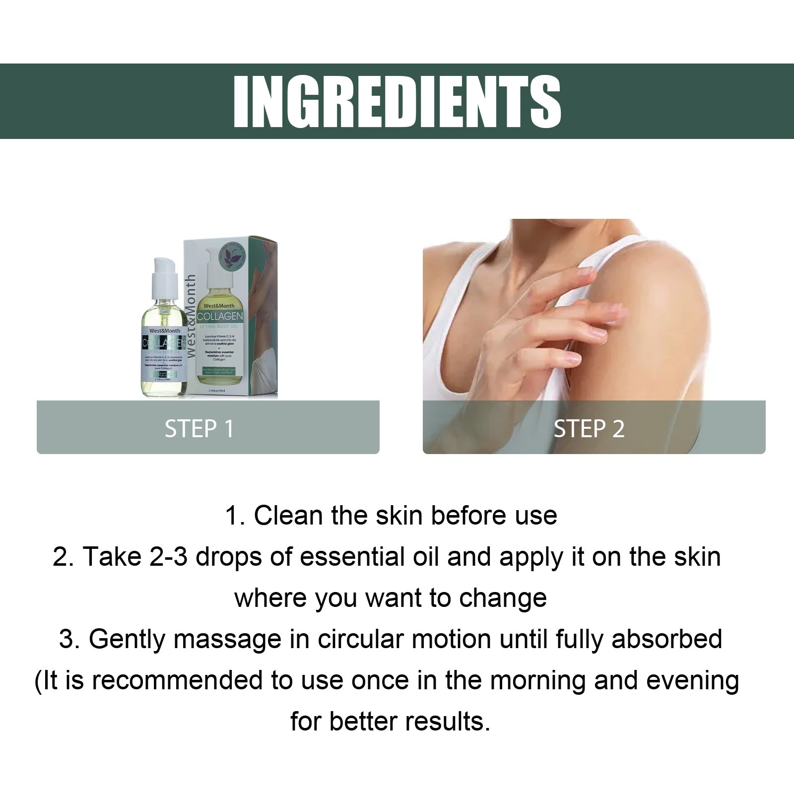 Collagen Lifting Body Oil, Lift Arm Shape Belly In Firming Skin Care Oil