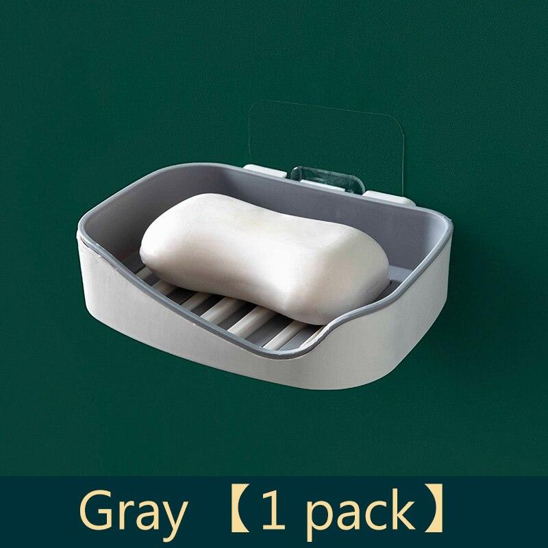Bathroom soap box storage rack free perforated shelf drain toilet soap rack household suction cup wall-mounted soap box