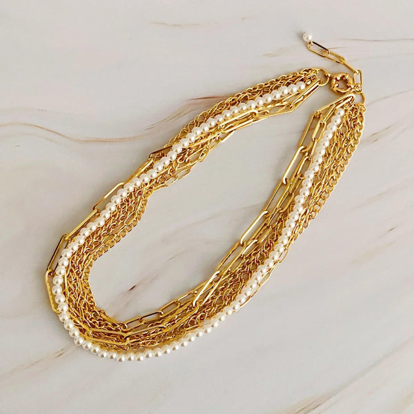 Multi Chain Pearl Necklace - Gifts for You 'n Me