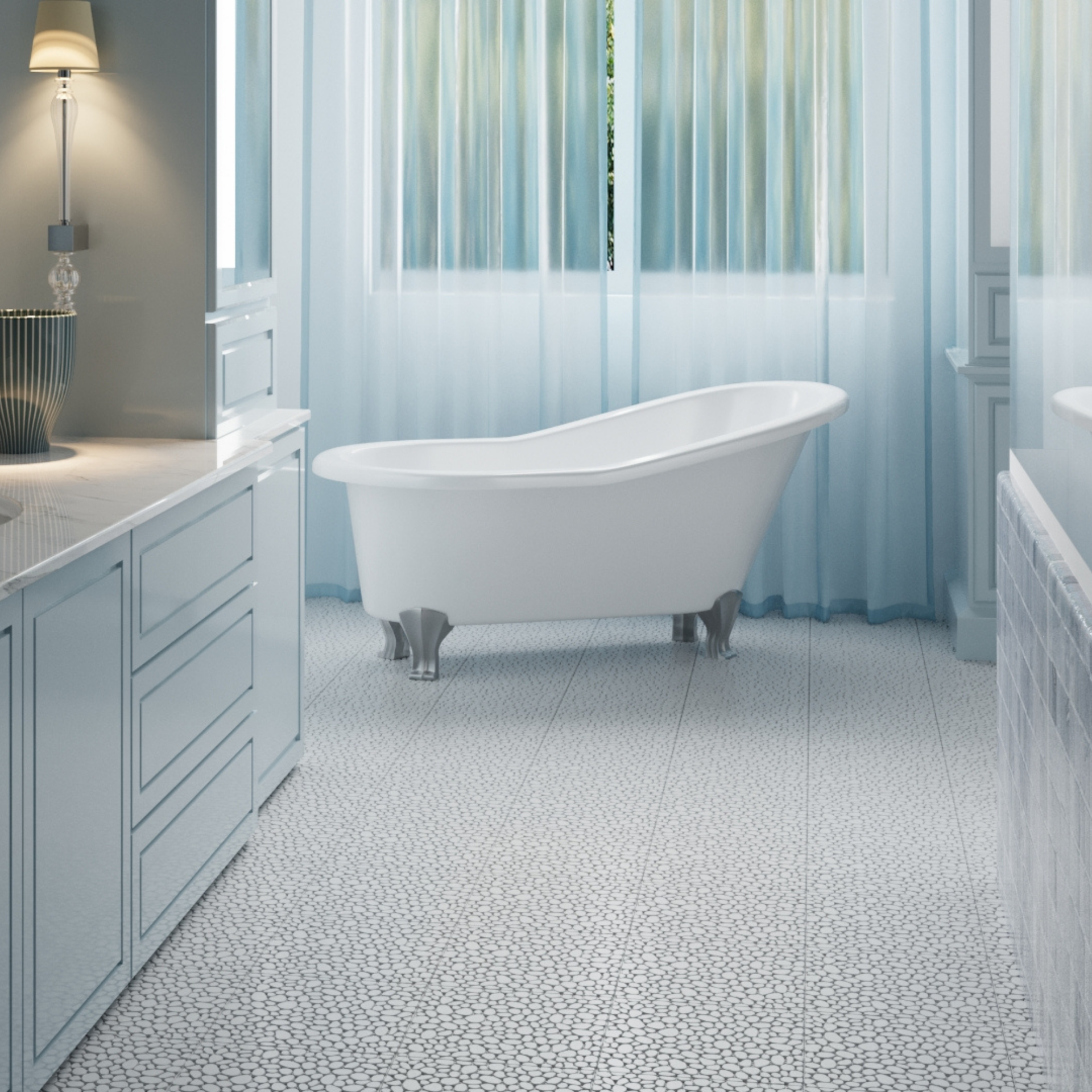 12 x 12 inch gray interlocking deck tiles, plastic waterproof pebble pattern, pack of 12 pieces