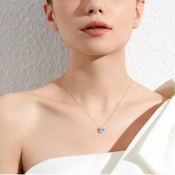 1 Carat Moissanite 925 Sterling Silver Necklace - Gifts for You 'n Me
