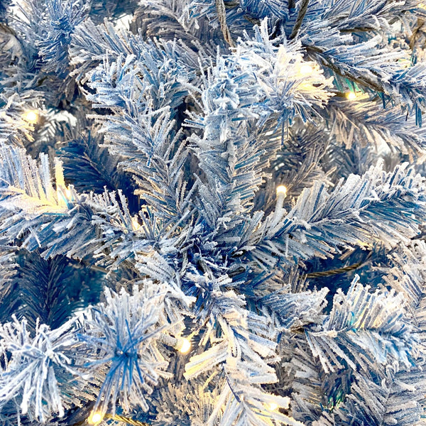 6FT pre ignited hinge chain artificial fir Christmas tree, Christmas tree snowflake flocking person with 750 Christmas branches