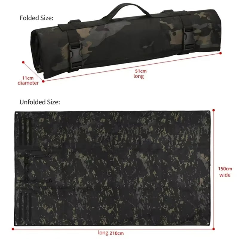 Outdoor non-slip shooting mat: double, portable, tactical, multi-use for training/camping.