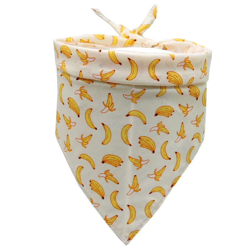 Pet Accessories Summer Pet Drool Towel Fruit Style Pet Scarf Pure Cotton Dog Triangle Scarf