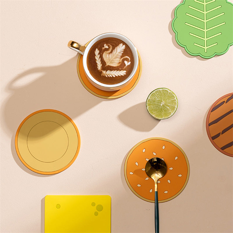 Burger Coaster Set Coffee Cup Insulation Pad 8 Piece Set