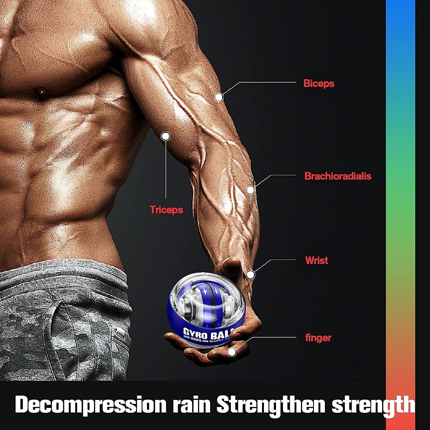 LED Wrist Power Hand Ball Self-starting Powerball With Counter Arm Hand Muscle Force Trainer  Exercise Equipment Strengthener