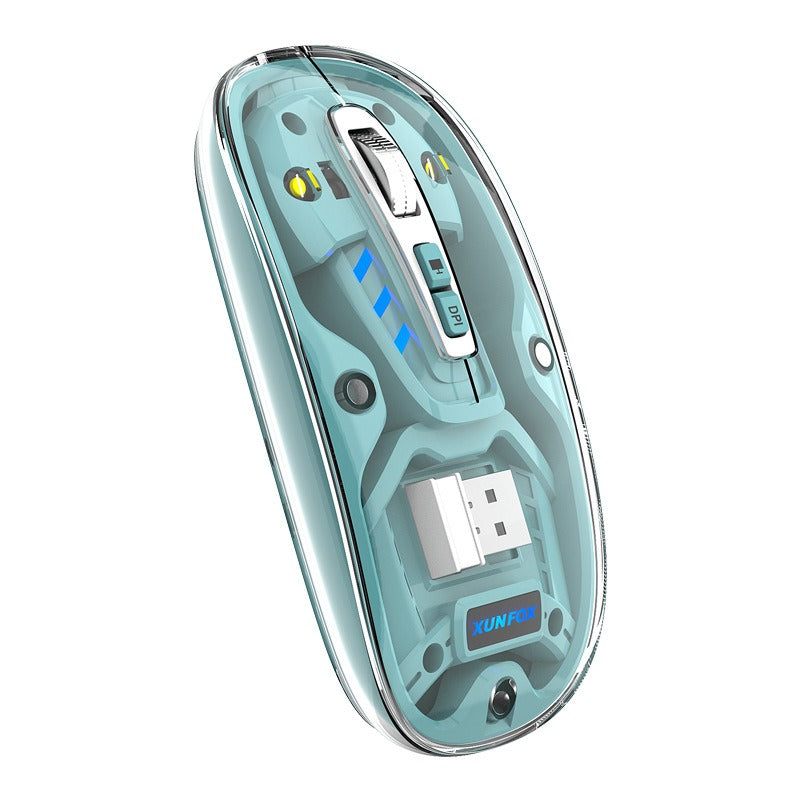 Bluetooth wireless transparent mouse mute dual-mode desktop computer laptop office business USB