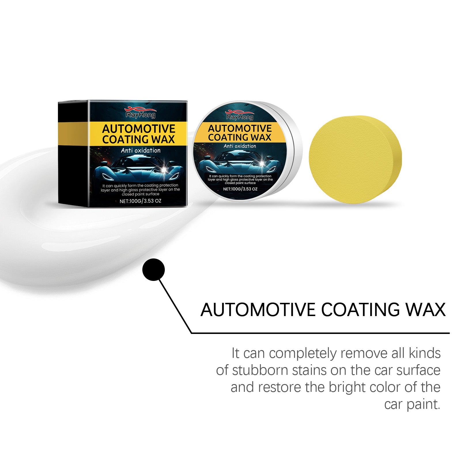 Automotive Scratch Coating Paste, Car Paint Polishing Maintenance Antifouling Repair Paint Decontamination Wax