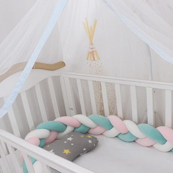 100cmBaby Bumper Bed Braid Knot Pillow Cushion Bumper for Infant Kids Crib Protector Cot Bumper Room Decor Anti-collision Bumper