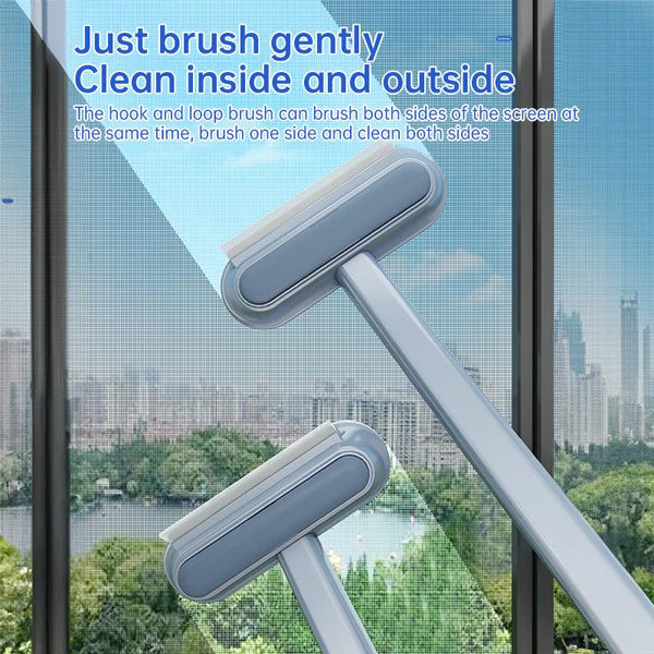 3-in-1 Pet Hair Remover Brush: Long-handle window & pet fur cleaning tool for cat/dog hair.