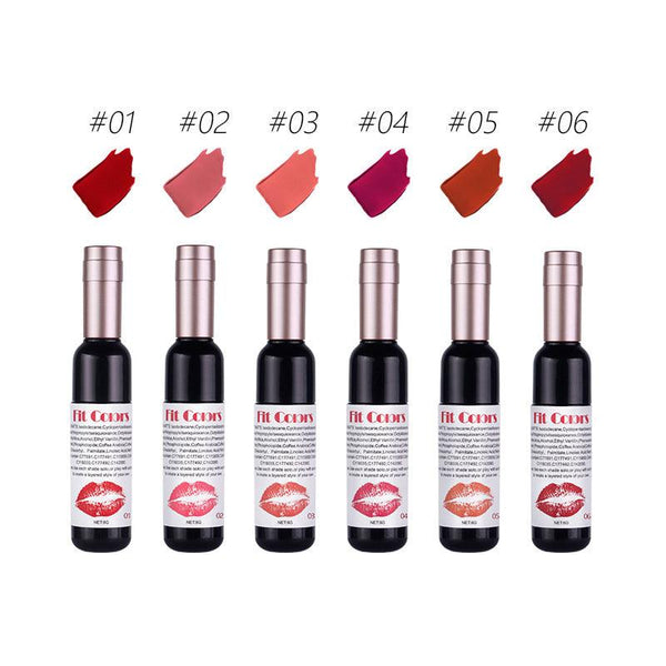 Fit Colors Red Wine Bottle Non-Stick Cup Matte Lip Gloss Matte Velvet Is Not Easy To Fade Lip Gloss Liquid Lipstick