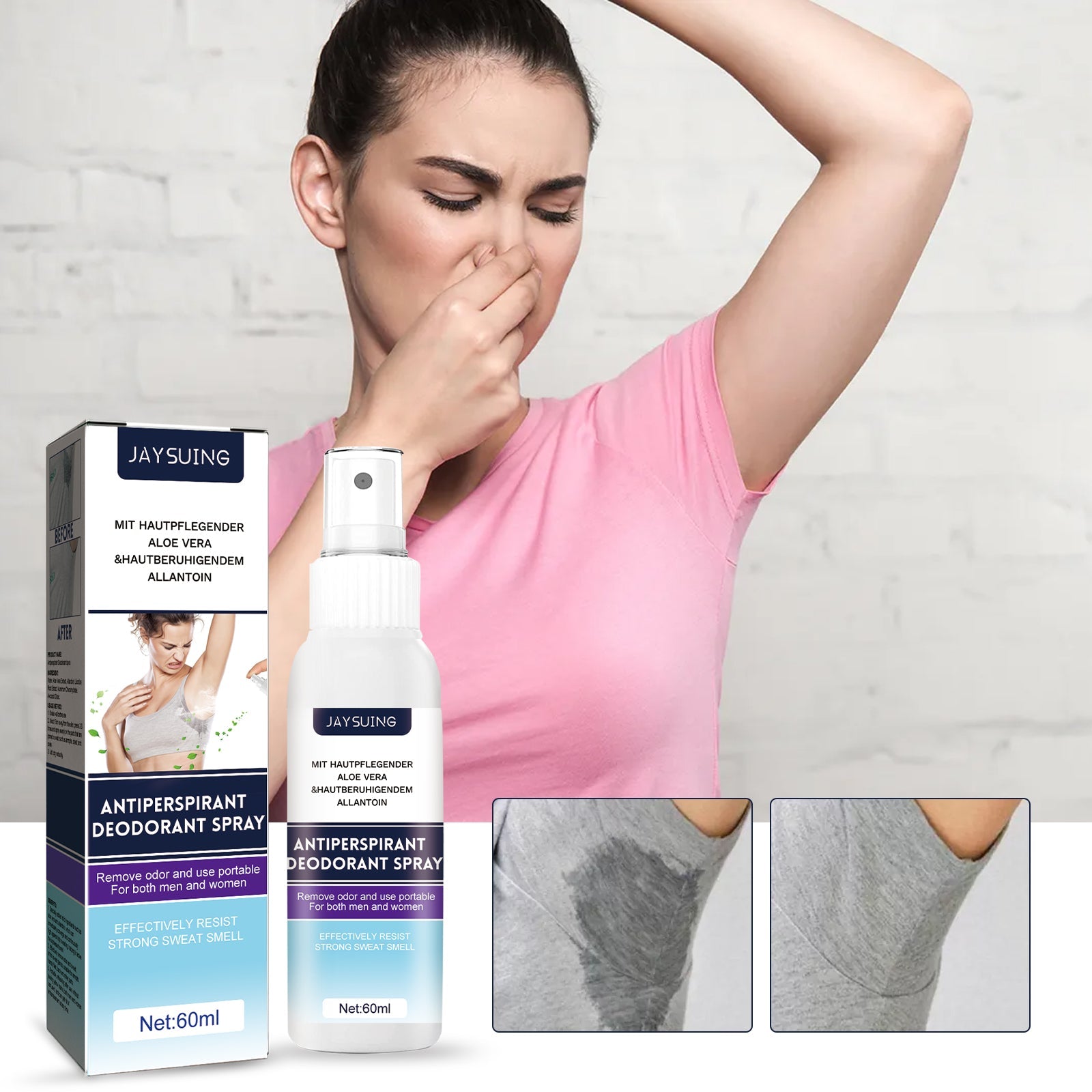 Underarm Deodorant Spray, Fresh Underarm Odor Portable Deodorant Anti-Perspirant Spray