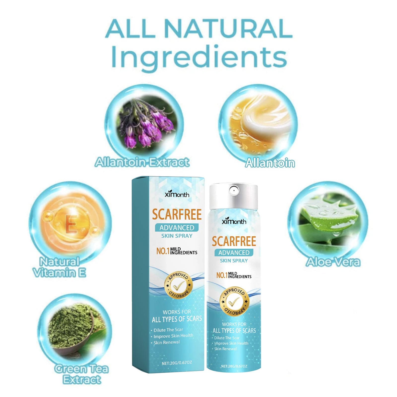 Scarfree Advanced Skin Spray, Body Skin Care Reduces Post-Natal Scars And Smooths Skin