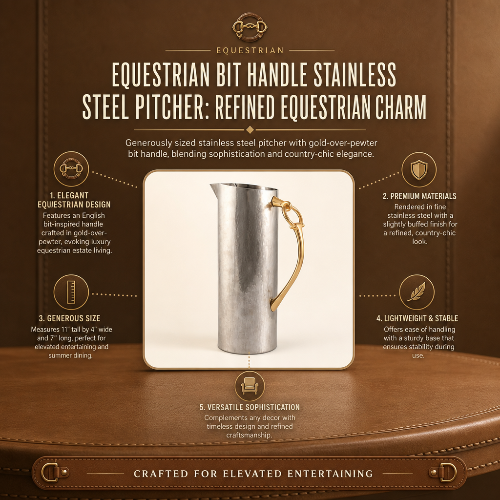 Equestrian Bit Handle Stainless Steel Pitcher