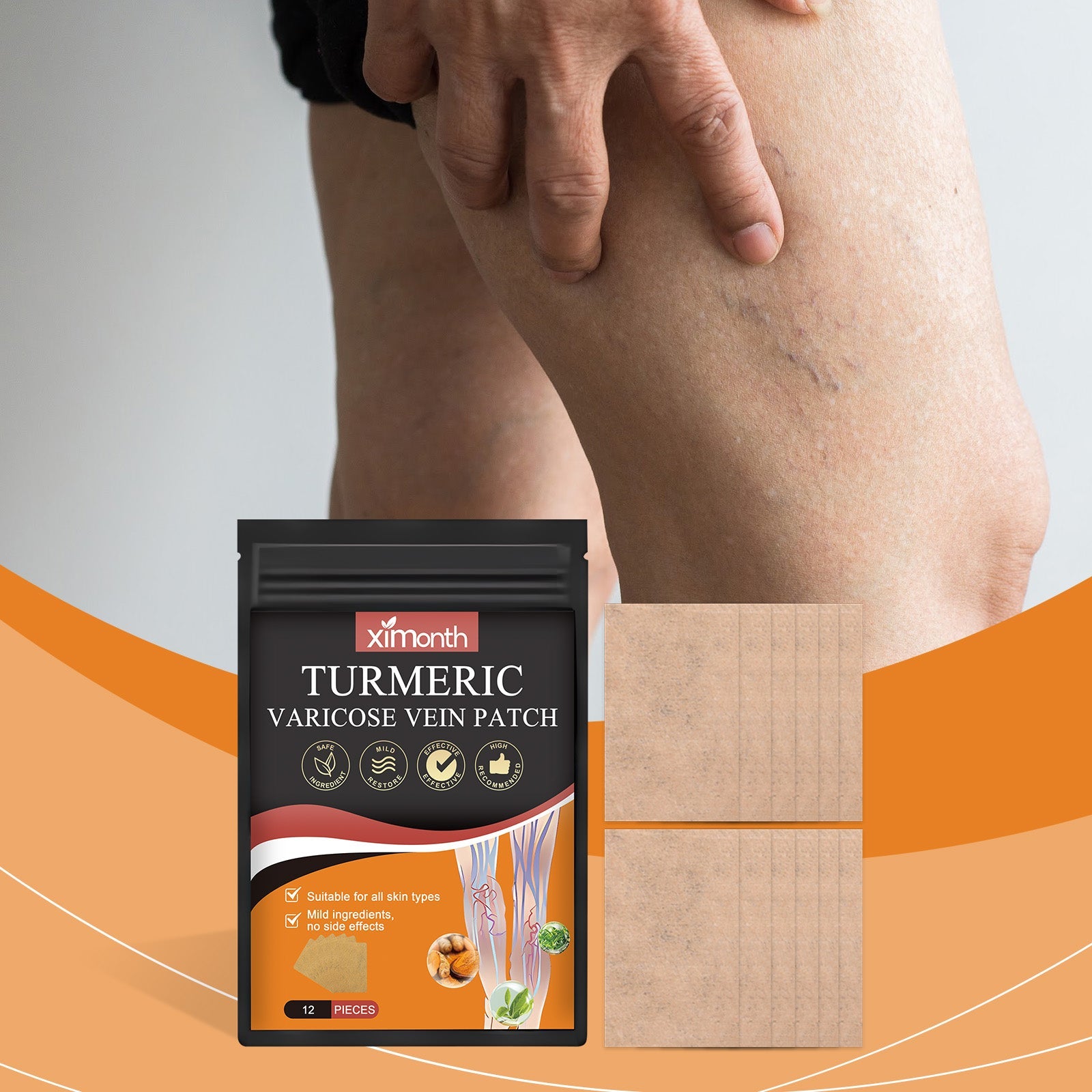 Leg Care Patch To Relieve Leg Discomfort, Blue Veins And Bumps Mild Formula To Protect Leg Vitality