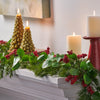 5' LEAVES/BERRY GARLAND - Red