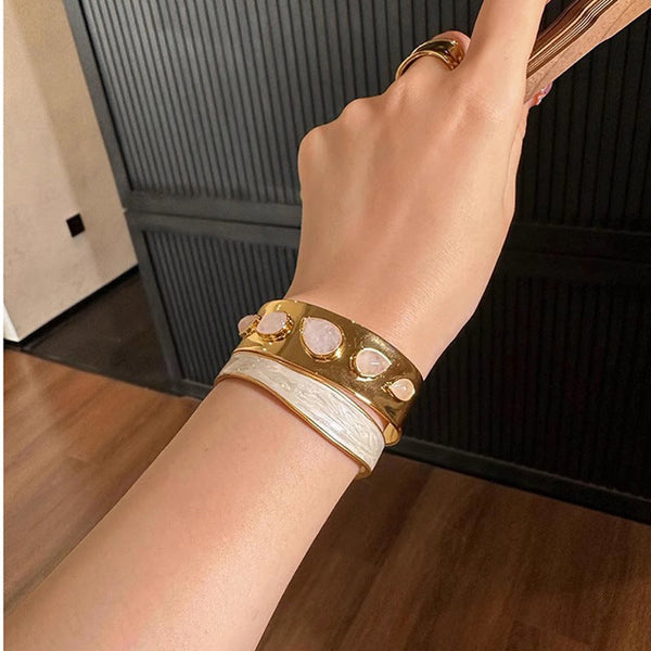 Classic crystal cashemire water drop open bracelet versatile advanced ins