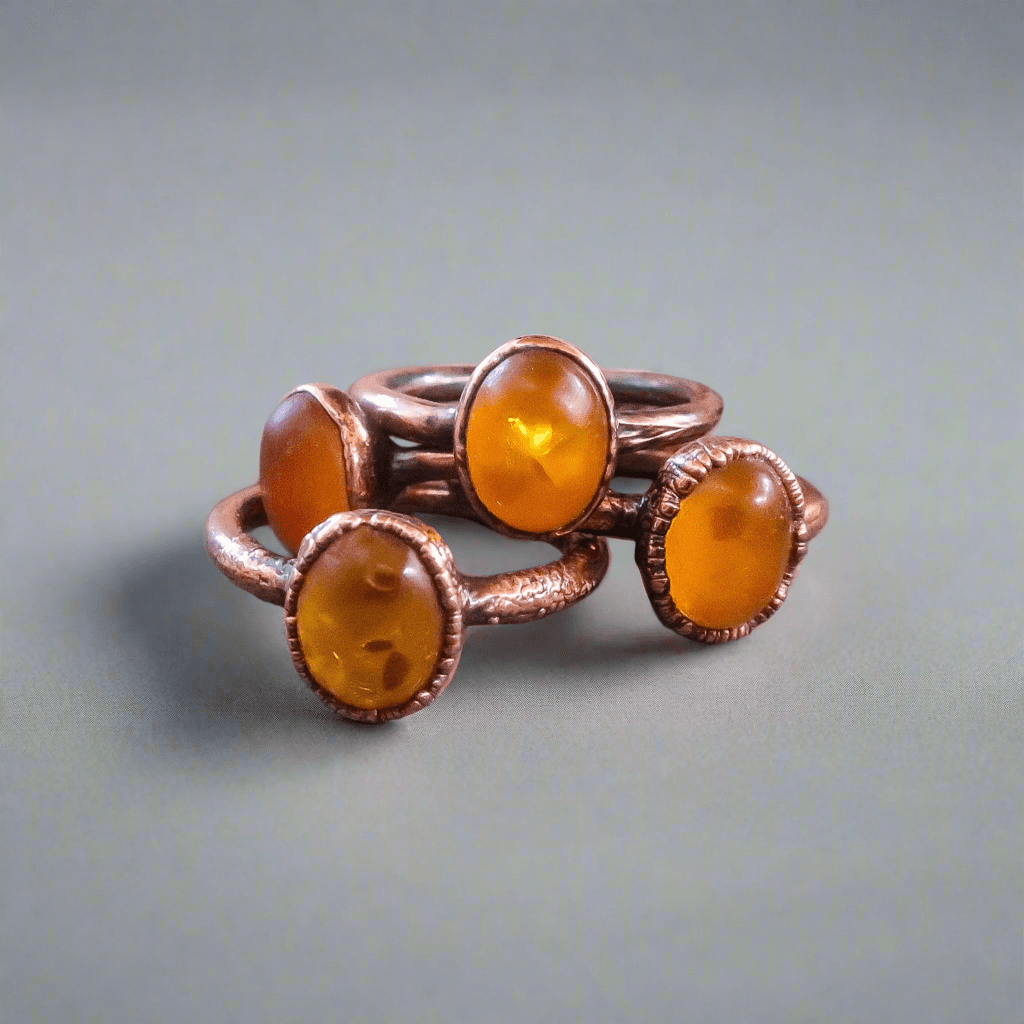 Copper Amber Ring - Warmth & Grounding for Confidence | By Blackbird & Sage