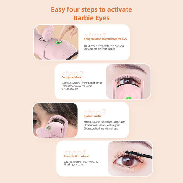 Electric eyelash curler three temperature rechargeable eyelash curler portable compact heating eyelash curler